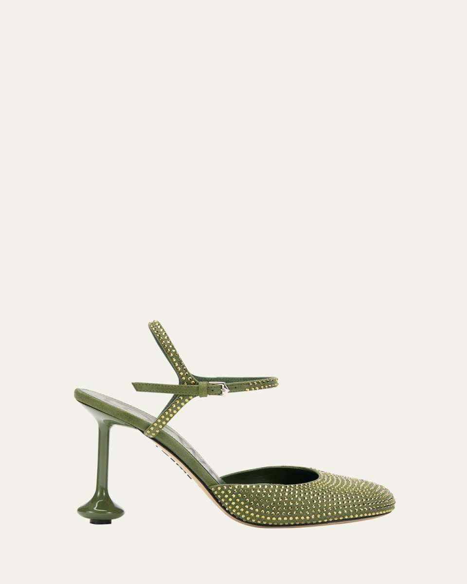Toy Embellished Suede Ankle-Strap Pumps